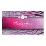 Sparkle Jewellery Business Card Zebra Plum Pink