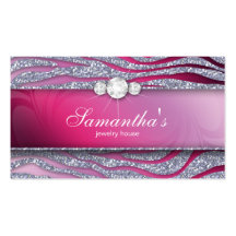 Sparkle Jewellery Business Card Zebra Plum Pink