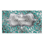 Sparkle Jewellery Business Card Zebra Teal 2 Silve