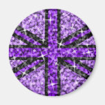 Sparkle Look UK Purple Black fridge magnet round