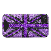'Sparkle' UK Purple Black iPhone 4 ID/credit card