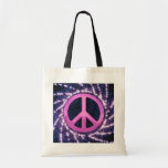 Sparkler Pink Peace Sign Tote Bags