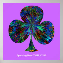 Sparkling Blue POKER CLUB Print