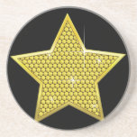 Sparkling Gold Star Beverage Coasters