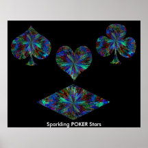Sparkling POKER Stars Print