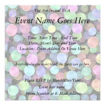 Sparkling Rainbow Polka Dots Personalized Invitation