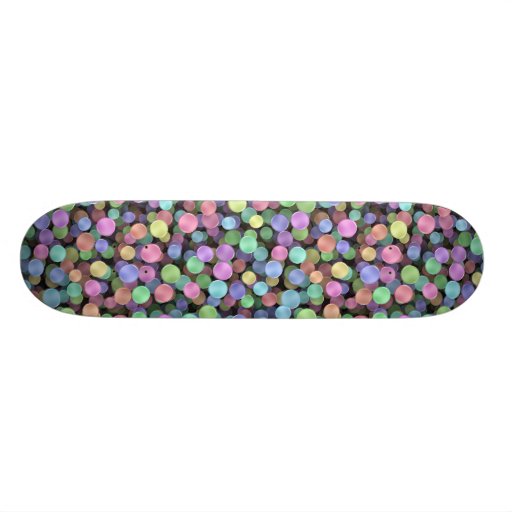 Sparkling Rainbow Polka Dots Skateboard Decks