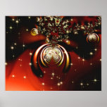 Sparkling red ornament print