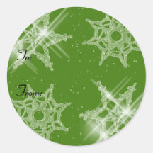Sparkling Snowflakes Gift Tags Sticker
