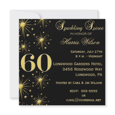 Sparkling Soiree 60th Birthday Invitations by NightSweatsDiva