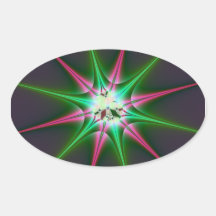 Sparkling Star Oval Sticker