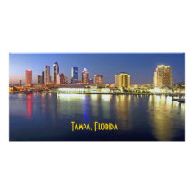 Sparkling Tampa Bay at dusk Photo Cards