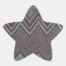 Sparkling zig zag design star sticker