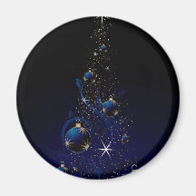 Sparkly Blue Christmas Tree Magnets