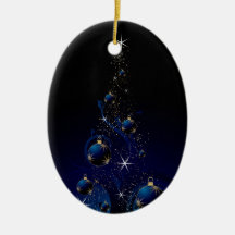 Sparkly Blue Christmas Tree Ornaments