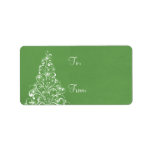 Sparkly Holiday Tree Gift Tags, Green Personalized Address Labels