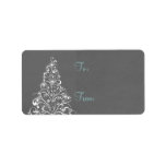Sparkly Holiday Tree Gift Tags, Grey Labels