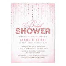 Sparkly Pink Glitter Bridal Shower Invitation