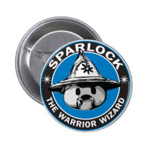 Sparlock the Warrior Wizard Pinback Button