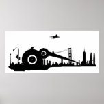 Sparrow city plane poster - Colossal posters