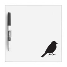 Sparrow silhouette chic cute girly swallow bird Dry-Erase whiteboards