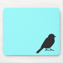 Sparrow silhouette chic tiffany blue swallow bird mouse pad