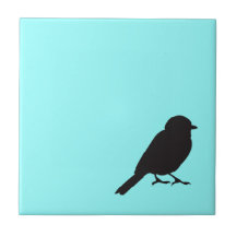 Sparrow silhouette chic tiffany blue swallow bird ceramic tiles
