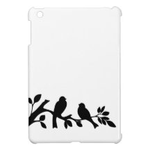 Sparrow swallow birds black white silhouette iPad mini cover