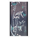 Sparrows and Camellias in the Snow. Japan. Business Card