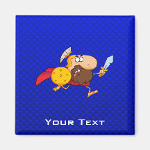 Spartan Gladiator; Blue Refrigerator Magnets