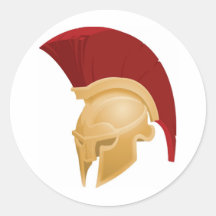 Spartan or Trojan helmet Round Stickers