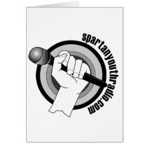 Spartan Youth Radio's Iconic Logo Greeting Card