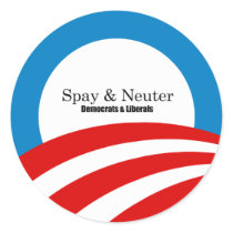 Spay and Neuter Liberals Round Stickers