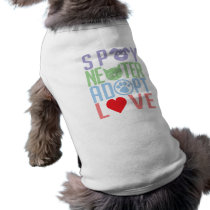 Spay Neuter Adopt Love 2 Dog Tee Shirt