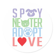 Spay Neuter Adopt Love 2 Sticker