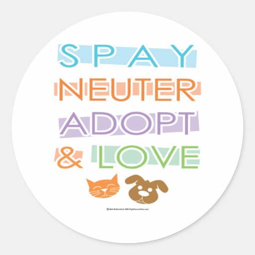 Spay Neuter Adopt Love Sticker