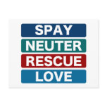 Spay Neuter Rescue Love (2) Postcards