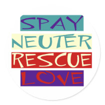 Spay Neuter Rescue Love Round Stickers