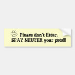 Spay/Neuter with pawprint Bumper Stickers