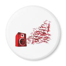 Speaker Birds - Music DJ Loud Disc Jockey Fridge Magnet