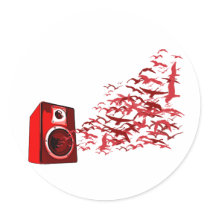 Speaker Birds Round Sticker