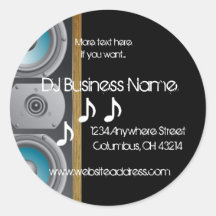 Speaker Music Notes Music Return Address Labels Round Sticker