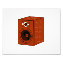 Speaker Single Grunged Graphic Red Brown Photograph