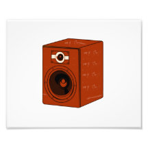 Speaker Single Grunged Graphic Red Brown Photograph