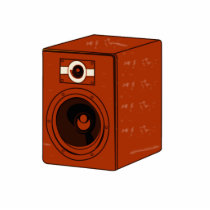Speaker Single Grunged Graphic Red Brown Photo Sculpture