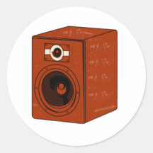 Speaker Single Grunged Graphic Red Brown Sticker
