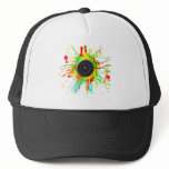 Speaker Splatter - DJ Music Disc Jockey Audio Mesh Hat