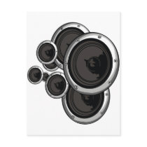 Speaker Wall - DJ Disc Jockey Music Speaker Noise Post Card