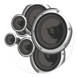 Speaker Wall - DJ Disc Jockey Music Speaker Noise Round Sticker