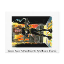 Special Agent Kathrin Night Caricature Postcard!